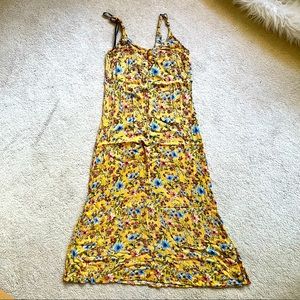 Mustard color floral dress